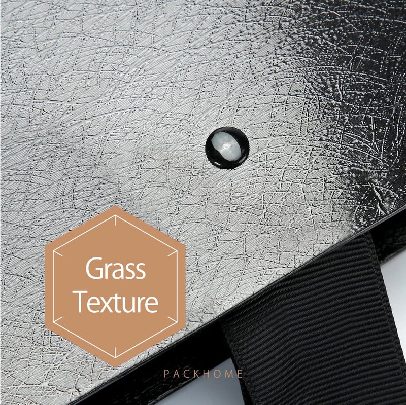 PACKHOME 10 Large Gift Bags 14.5x5x10.5 Inches, Black Premium Gift Bags with Handles for Gift Giving (Glossy Black with Grass Texture) - Image 5